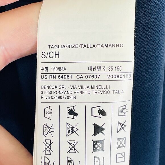 Benetton Womens Navy Blue Jewel Collar Sleeveless‎ Sheath Dress Women's Small - Picture 7 of 8